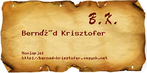 Bernád Krisztofer névjegykártya